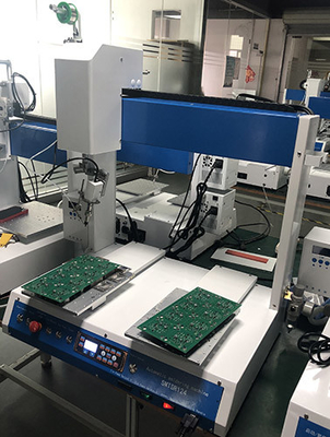 Good price Dual Table 250x300mm Automatic PCB Soldering Machine 0.5S per Point online
