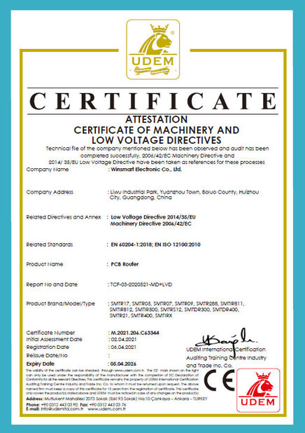 China Winsmart Electronic Co.,Ltd Certification